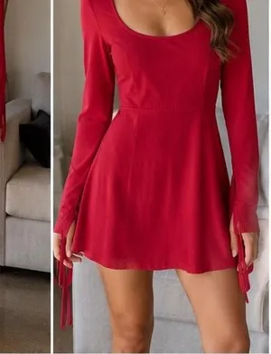 Unbranded Women's Red and Pink Dress thumbnail 1