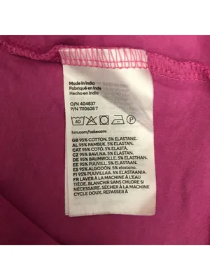 H&M Divided Pink Long Sleeve Crop Top Size S Cotton Blend thumbnail 4