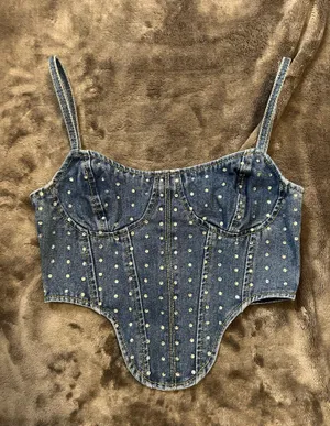 Pretty Little Thing Denim Top thumbnail 1