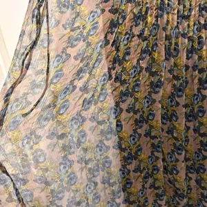 Natural Life Floral Sheer Romantic Boho Dress with Slip‎ Lining Small Blue Brown thumbnail 8