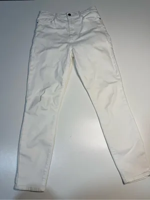 Frame Denim White Straight-Leg High-Rise Jeans Sz 28 thumbnail 2