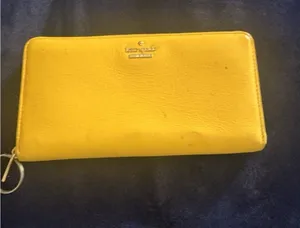 Kate Spade New York Bilfold Slim Card Case Key Ring Wallet - Canary Yellow thumbnail 1