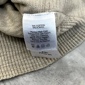 Eddie Bauer Oatmeal Cardigan Sweater Beige Size Large L Button Front‎ High Neck thumbnail 4