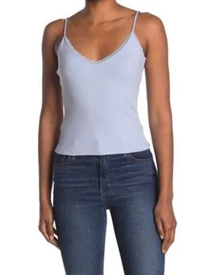 NWT Abound Lace Trim Ribbed Cami Medium Blue thumbnail 1