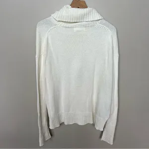 ANTHROPOLOGIE Blair Slouchy Turtle Neck Sweater in Cream Off White Size Medium thumbnail 6