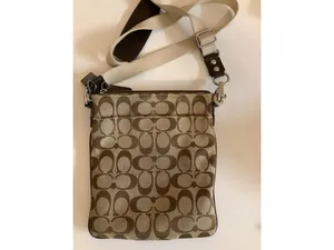Coach Khaki Legacy Signature Stripe Swingpack Crossbody Bag W/Hang Tag, Dust Bag thumbnail 5