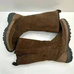 Lands’ End Suede Zip Up Boots‎ Women's 11B Brown Winter Comfy Boots thumbnail 5