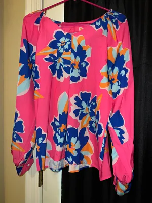 Floral Long Sleeve Blouse Multi Size M thumbnail 1