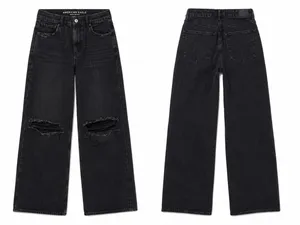 American Eagle Curvy Super High Rise Baggy Straight Ripped Jeans thumbnail 2