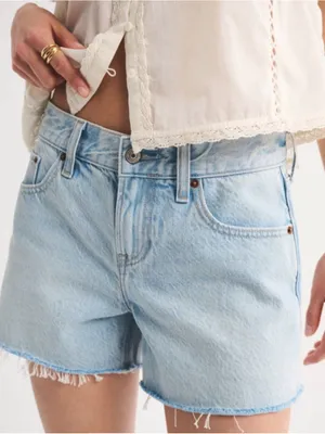 Abercrombie & Fitch Light Blue Denim Cutoff Shorts Size 34 14 low rise 90s thumbnail 1