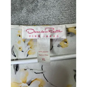Oscar‎ de la Renta Floral Satin Slip Maxi Dress Lace Trim Coquette Cottage XL thumbnail 5