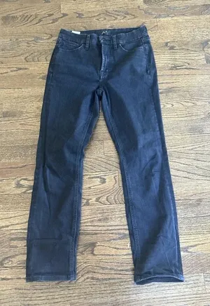 7 for All Mankind Slim Women's Size 4 Black Denim Stretch Jeans 2785 thumbnail 1