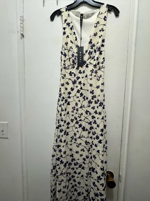 NWT Motel Gabriela Midi Cream Floral Dress Size XS thumbnail 9