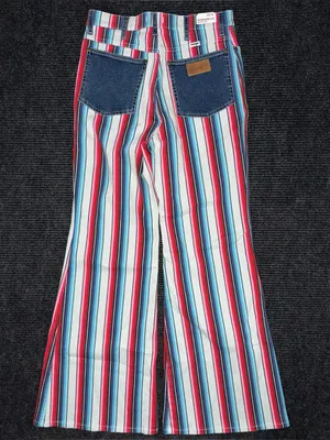 Wrangler NWT High Rise Multicolored Striped Flare Jeans Sz 30 x 32 Retro Western thumbnail 3