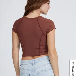 PacSun brown cropped top thumbnail 2