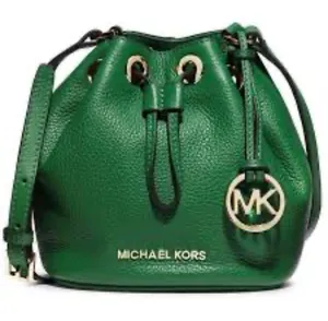 Michael Kors Bucket Bag Leather Mini Crossbody Esmerald Green Women's thumbnail 1