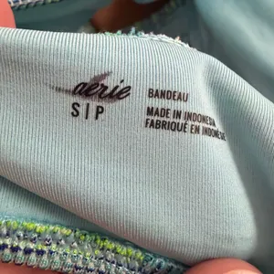 Aerie Bandeau Bikini Top Blue Green Space Dye V-Wire Notch‎ Swim Small thumbnail 4