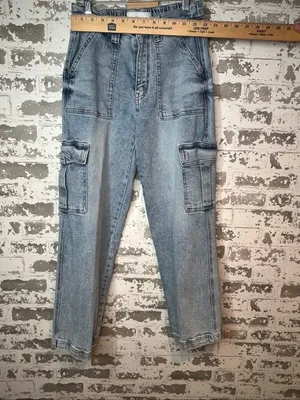 Vervet | women light wash cargo denim jeans 26 thumbnail 8