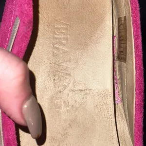 Vera Wang fuschia pink suede loafers thumbnail 5