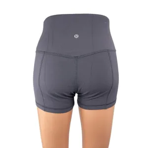 Lululemon Women's Gray High Rise Athletic Yoga Activewear Running Biker Shorts 6 thumbnail 2