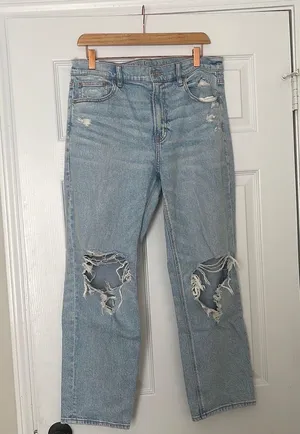 American Eagle super hi rise ankle straight jean thumbnail 1