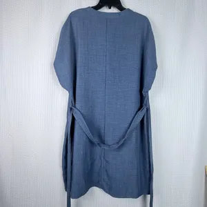 Women's‎ Denim Blue Split V-Neck Cap Sleeve Back Tie Tunic Dress 2XL Plus Size thumbnail 3