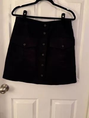 Banana Republic Black 10 Steppe Linen-Blend Mini Skirt New With Tags NWT thumbnail 2