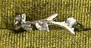 Silver Branch w/ Cubic Zirconia Stainless Steel Statement Band Size 6 thumbnail 1