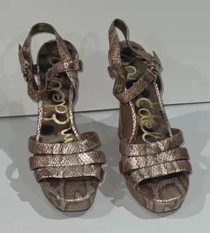 Sam Edelman animal print block heel sandals thumbnail 1