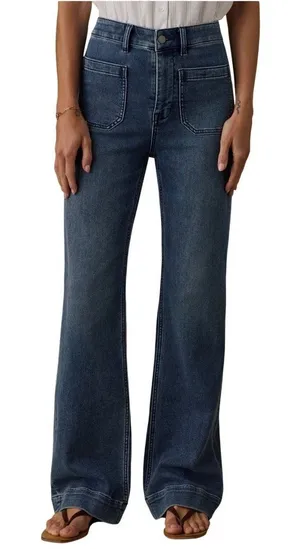 Faherty  Stretch Terry Patch PocketFlare Denim Jeans Size 25 Riventon thumbnail 1