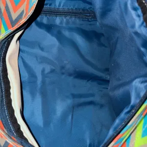 KAVU Rope Bag Neon Chevron Zigzag Canvas Sling Crossbody Backpack Grey Blue thumbnail 11