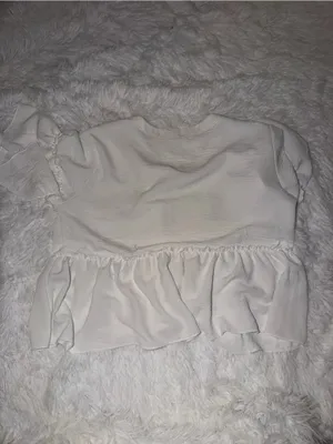 Altard State White Ruffle Peplum Top size Medium thumbnail 3