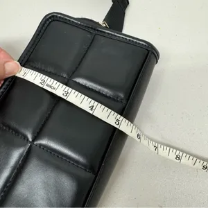 Amanda Uprichard Black Faux Leather Quilted Belt Bag Fanny Pack Purse Bag thumbnail 11