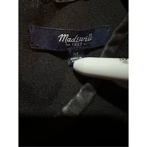 Madewell Black Leather Trim Tailored‎ Top Sz M thumbnail 5