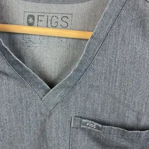 Figs Set 2 Gray Short Sleeve Medical Scrub Tops XXS thumbnail 7