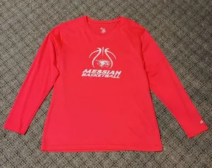 Badger Sport Coral Pink Orange Messiah Basketball Athletic Long Sleeve Top * L thumbnail 1