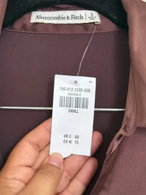 Abercrombie & Fitch Chocolate Brown Ruched Satin ButtonDown Shirt size Small New thumbnail 6