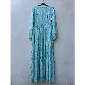 Petal & Pup Bernice Maxi Dress Blue Floral Tiered A Line Puff Sleeve Long Sleeve thumbnail 3