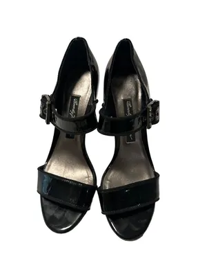 BEVERLY FELDMAN Black Patent Leather Animal Print Heels Size 6 thumbnail 4