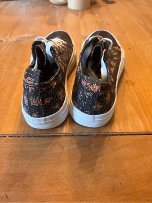 Serra womens floral polka dot canvas sneakers black 8 thumbnail 3