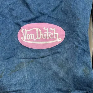 Von Dutch Y2K Grunge Denim Drawstring Backpack thumbnail 3