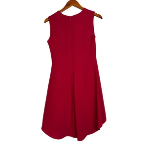 Nha Khanh Sleeveless Asymmetric High-Low A-Line Dress Cocktail Mini Dress 2 Red thumbnail 13