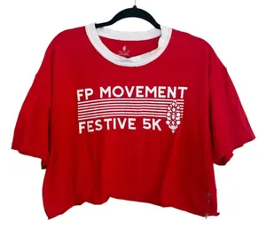 Free People Movement Festive 5K Crop Top Tee size Small thumbnail 1