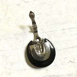 Black silver tone rhinestone pendant necklace thumbnail 7