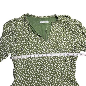 Reformation‎ Marcy Green Polka Dot Dress Size: 8 thumbnail 3