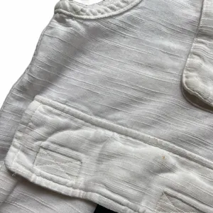 White camping / hunting / fishing vest with green plaid lining and front pockets 🔥 thumbnail 3
