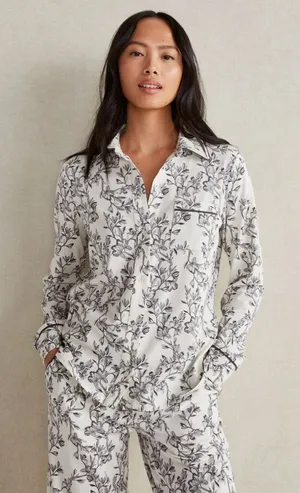 Haven Well Within $78 Women's XXL Organic Cotton Jersey Magnolia Pajama Shirt thumbnail 1