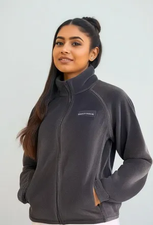 Columbia Women's Fleece Jacket Black Size‎ Large Casual Mid-Length Zip-Up thumbnail 1