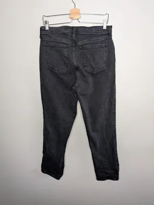 Abercrombie and Fitch Curve Love 90s Straight Mid Rise Jeans Size 29 Black Denim thumbnail 2