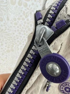 Kipling Gray and Purple Large Nylon Tote Bag thumbnail 11